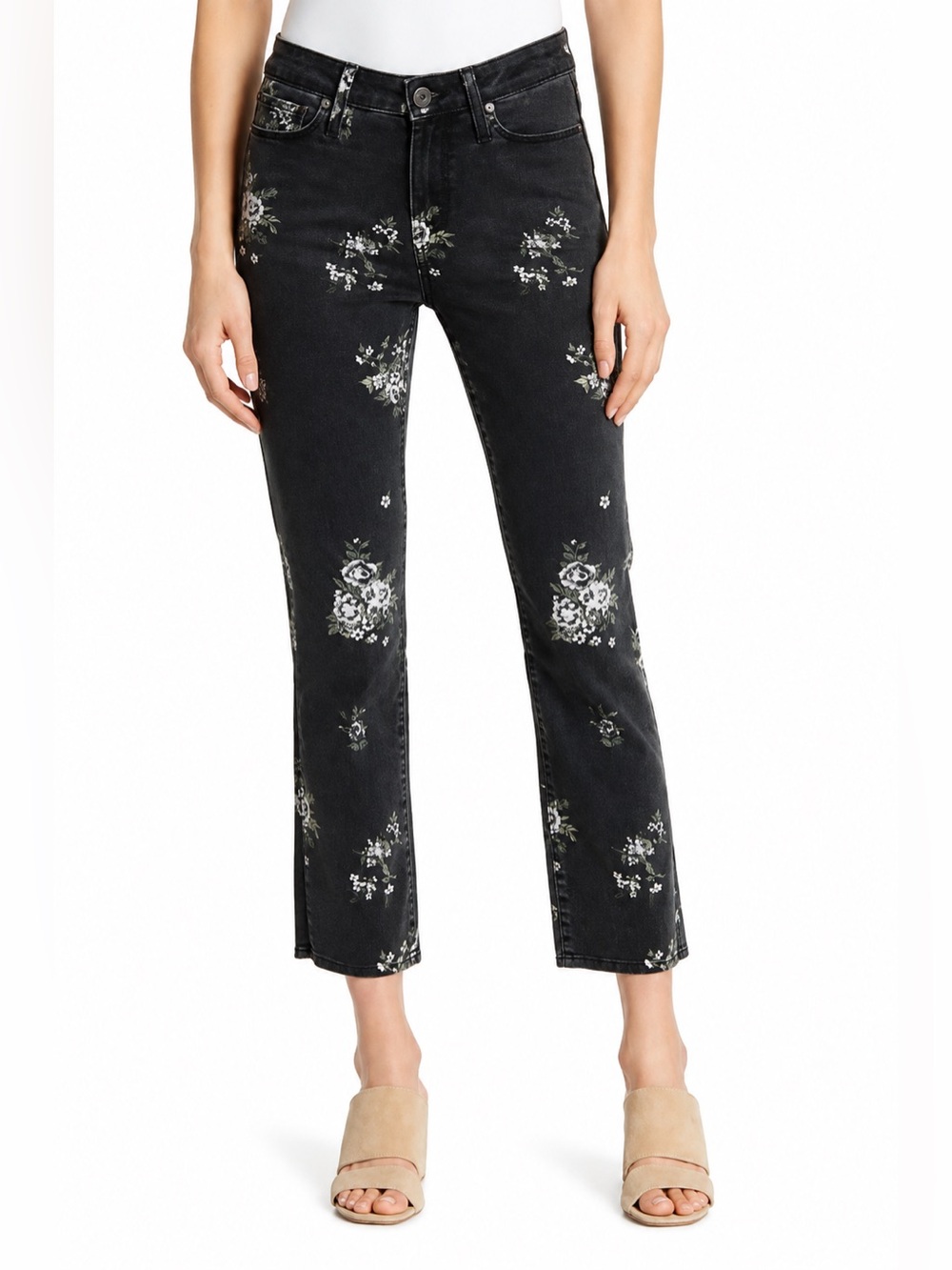 PAIGE Hoxton Straight Ankle Floral Jean